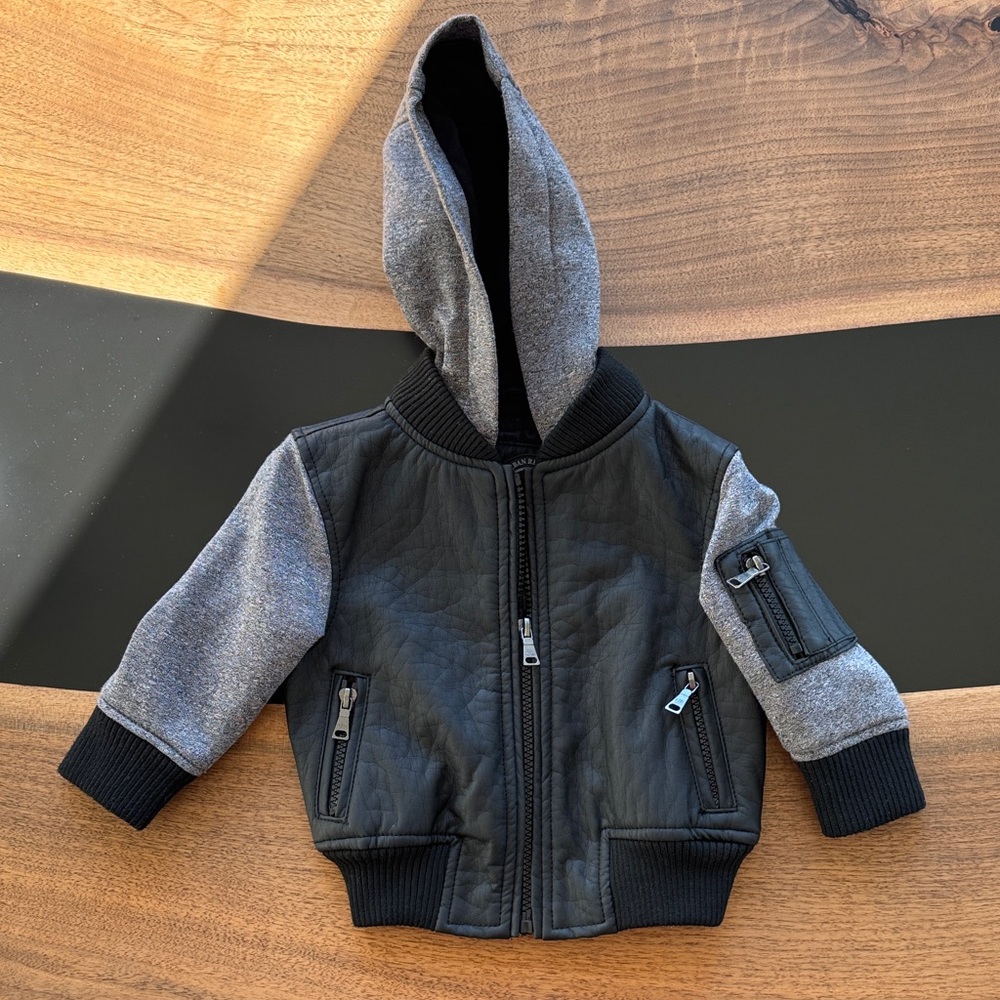 Urban Republic Black Textured Jacket - 12 months